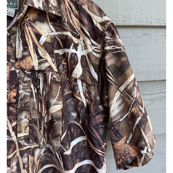 Drake Waterfowl Systems Camo Performance Shirt M | Vented, Zip & Magnetic Pocket - Picture 6 of 12